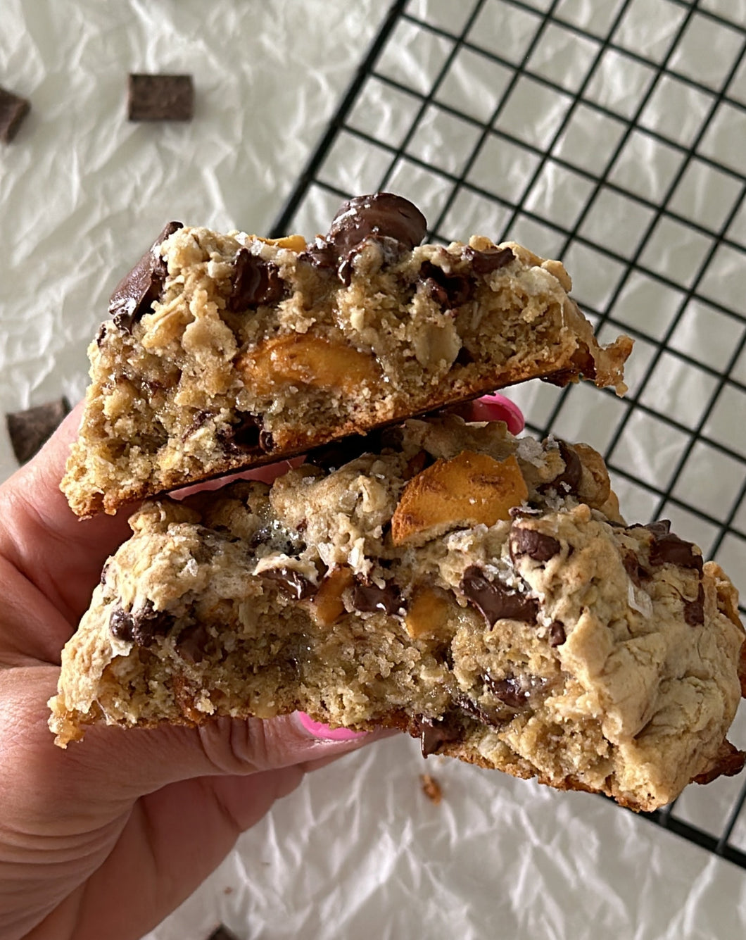 Jumbo Oatmeal Chocolate Salted Marshmallow Cookies Recipe